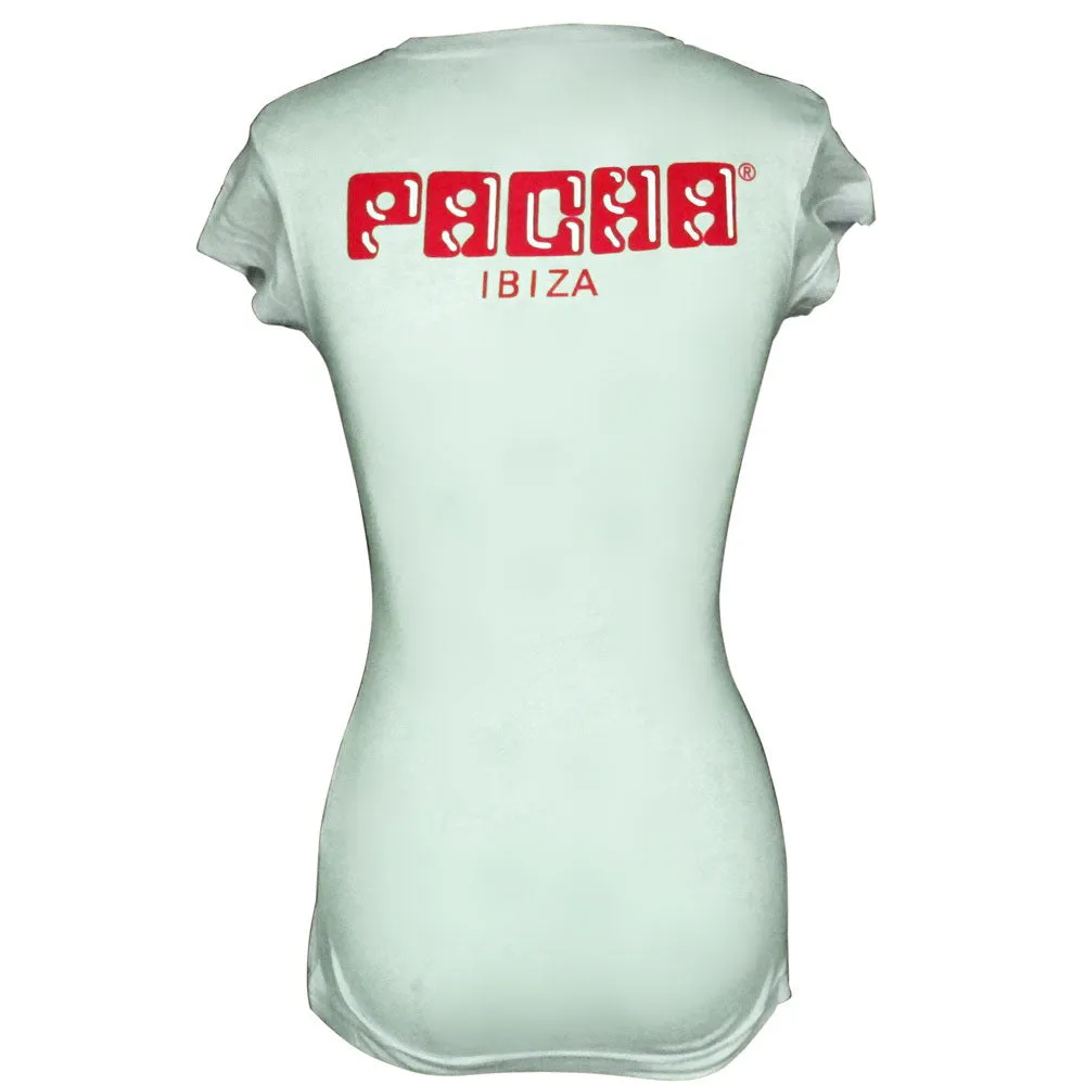 Pacha Basic Cherry Logo Light Green Women's T-shirt