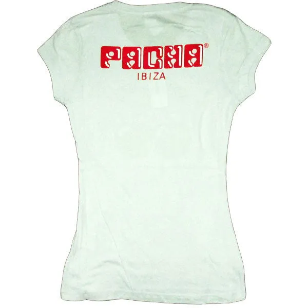 Pacha Basic Cherry Logo Light Green Women's T-shirt