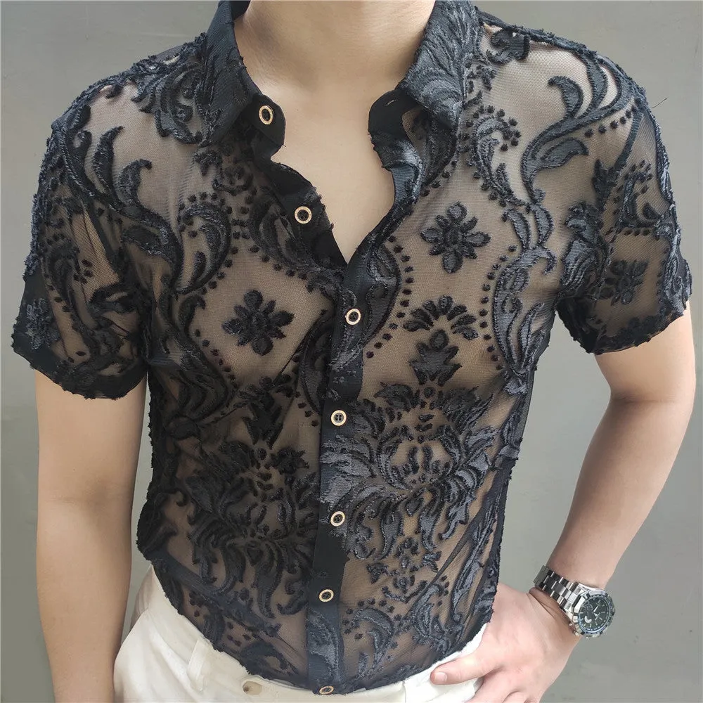 Sage Transparent Floral Shirt