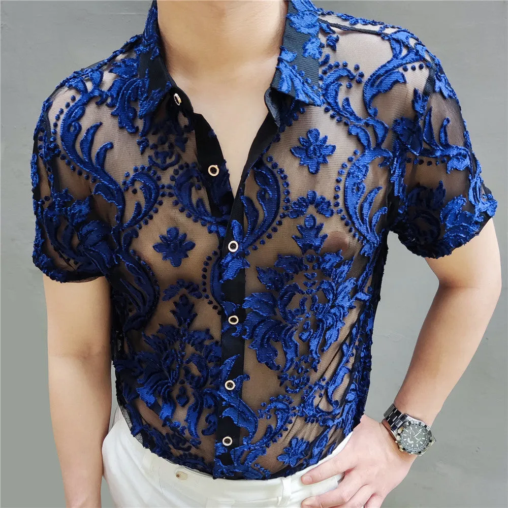 Sage Transparent Floral Shirt