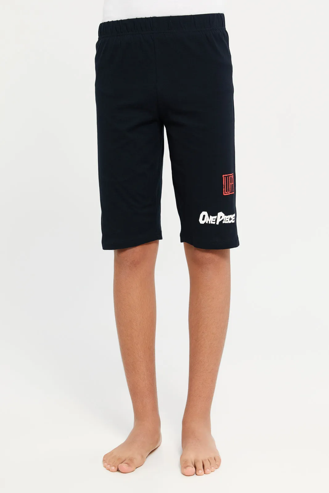 Senior Boys Black One Piece Pyjama Set (2 Piece)