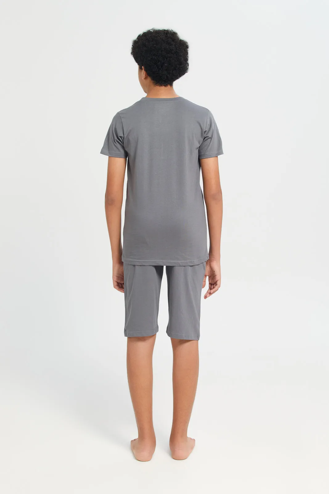 Senior Boys Grey Basic Pyjama Set (2 Piece)