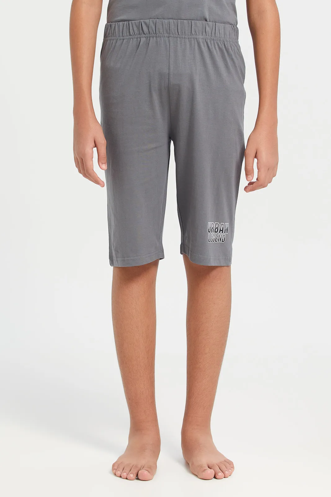 Senior Boys Grey Basic Pyjama Set (2 Piece)