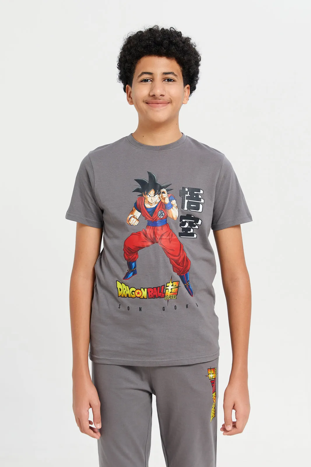Senior Boys Grey Dragon Ball Z Pyjama Set (2 Piece)