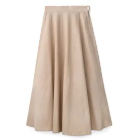 Signature Summer Circle Midi Skirt IN: Beige