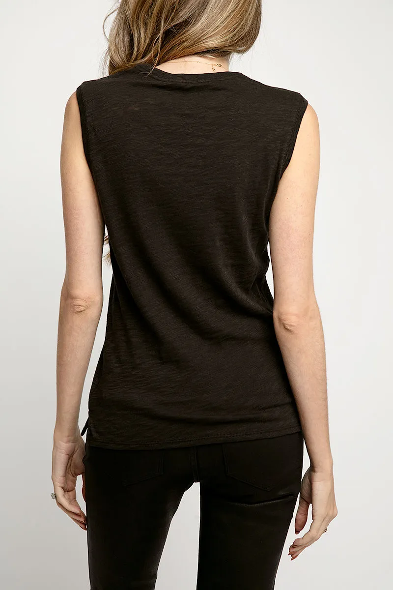 Sleeveless School Boy Tee in Black