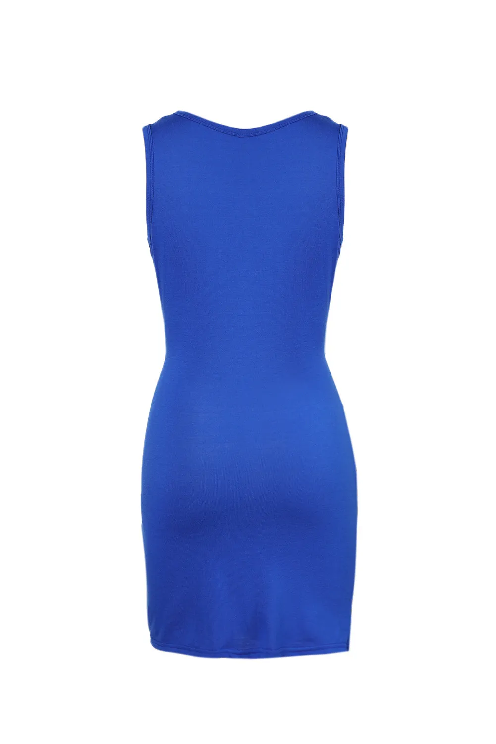 Solid Color Ruched Cut Out Waist Bodycon Dress