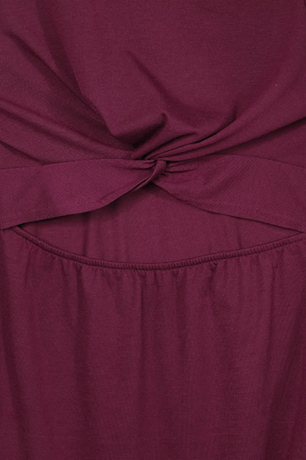 Solid Color Ruched Cut Out Waist Bodycon Dress