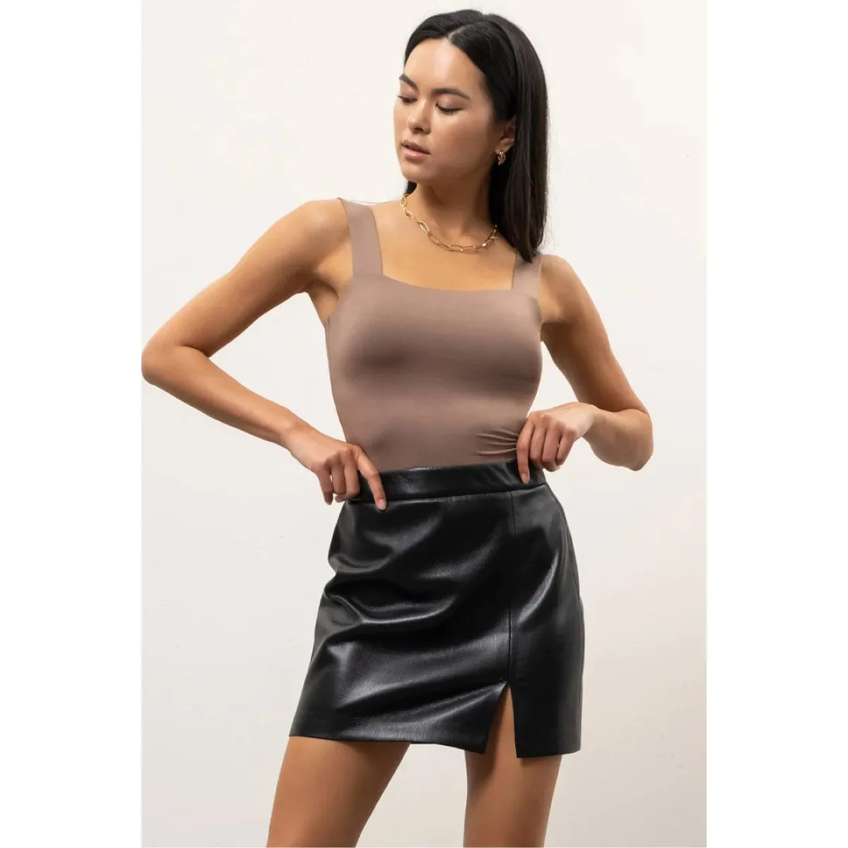 Solid Square Neck Tank Top