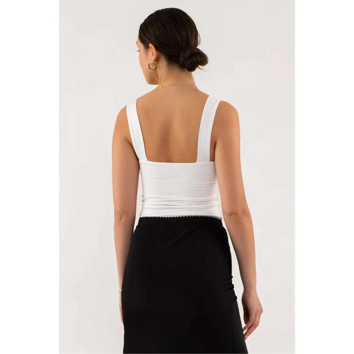 Solid Square Neck Tank Top