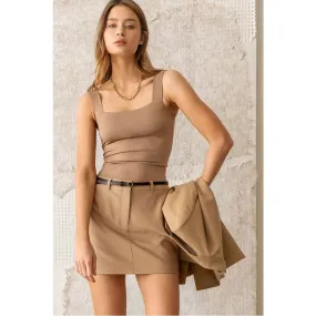 Solid Square Neck Tank Top