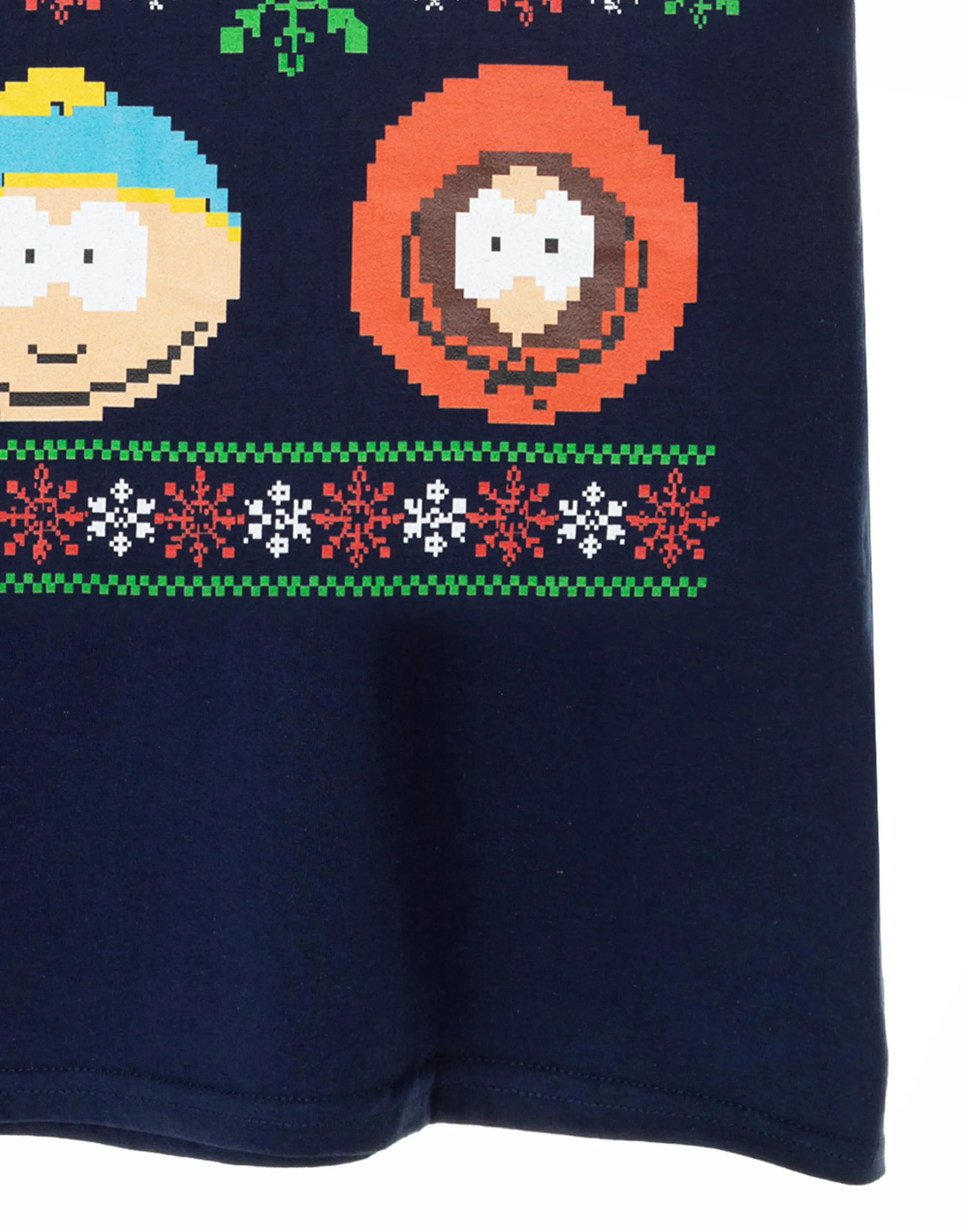 South Park Fairisle Christmas Mens Navy T-Shirt