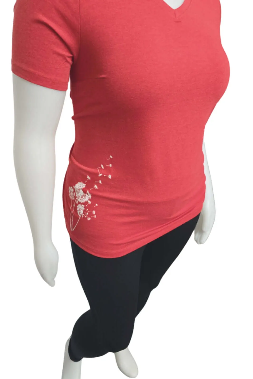 T-Shirt Manches Courtes Dandelion Taille Plus (Red Heather) de Sportive Plus