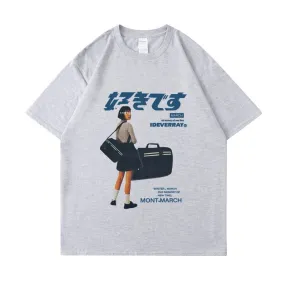 T-shirt Old Money Coréen Bleu