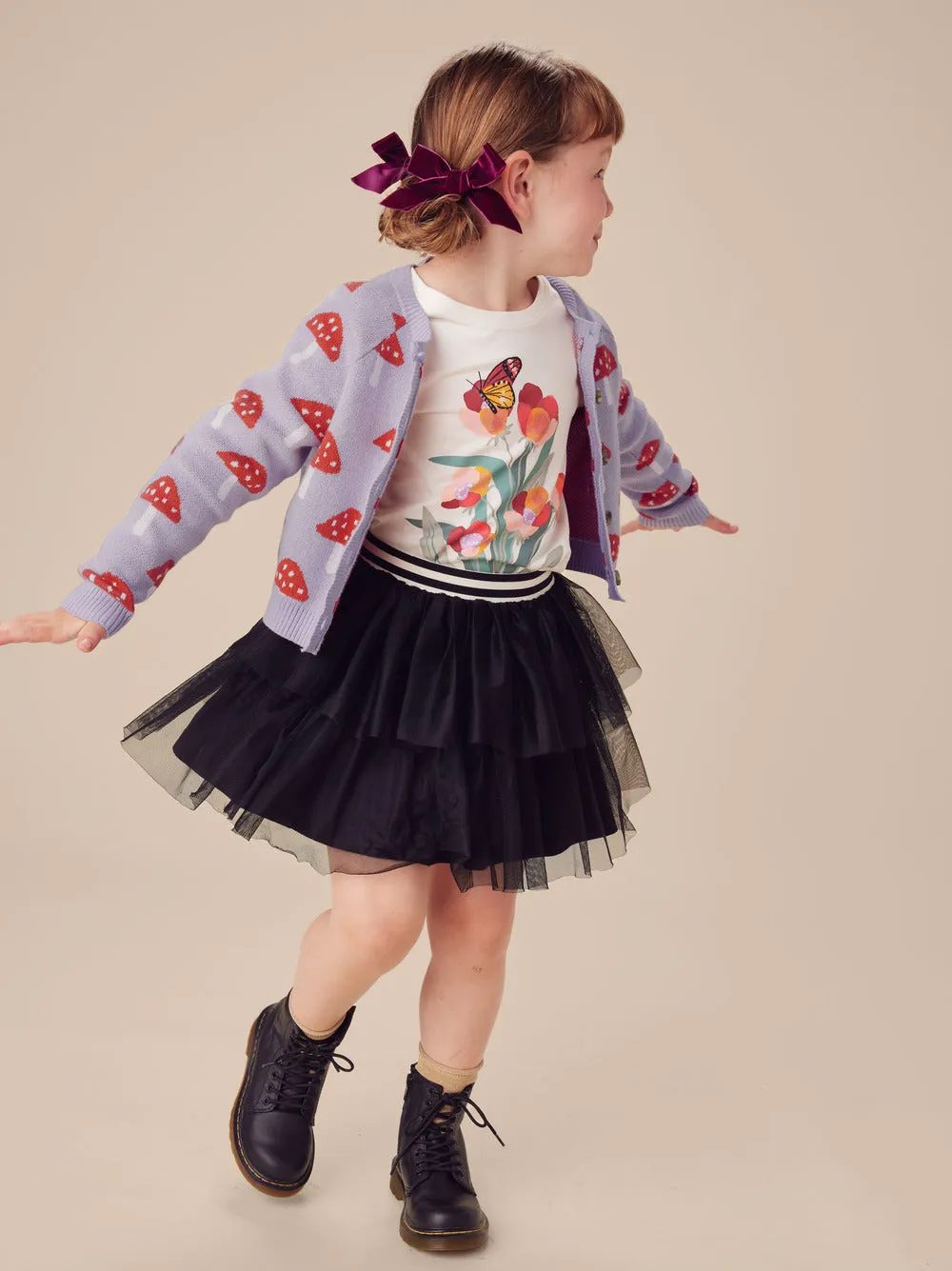 Tiered Tulle Skirt: Jet Black