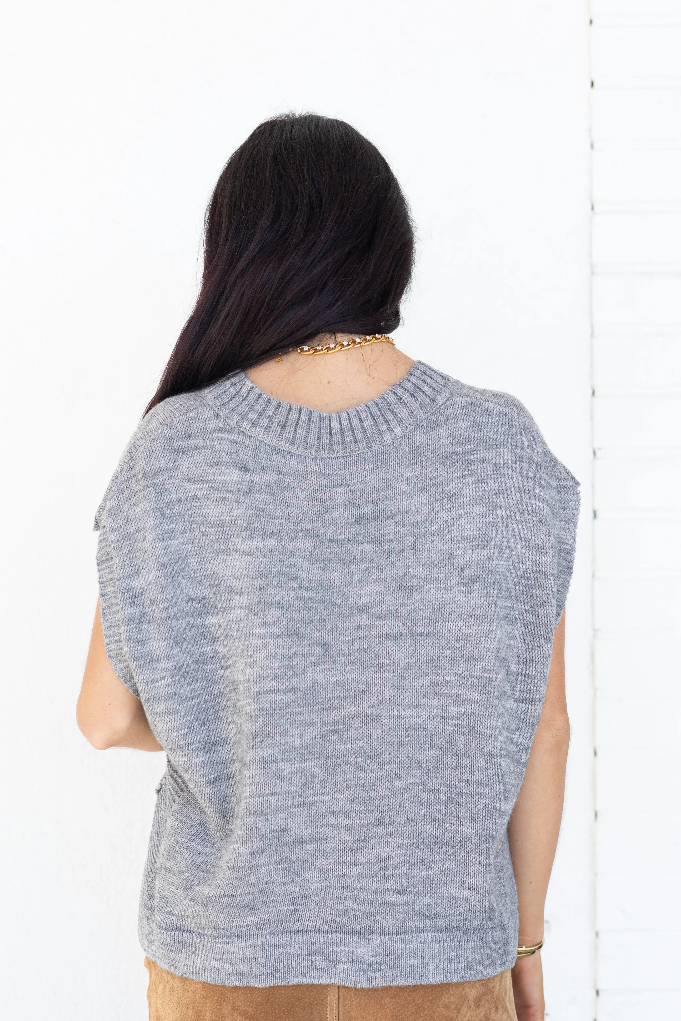 TRINITY GREY KNIT SWEATER