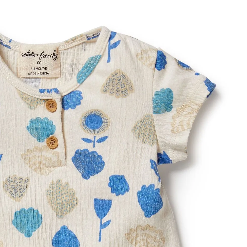 Wilson Frenchy Crinkle Henley Playsuit