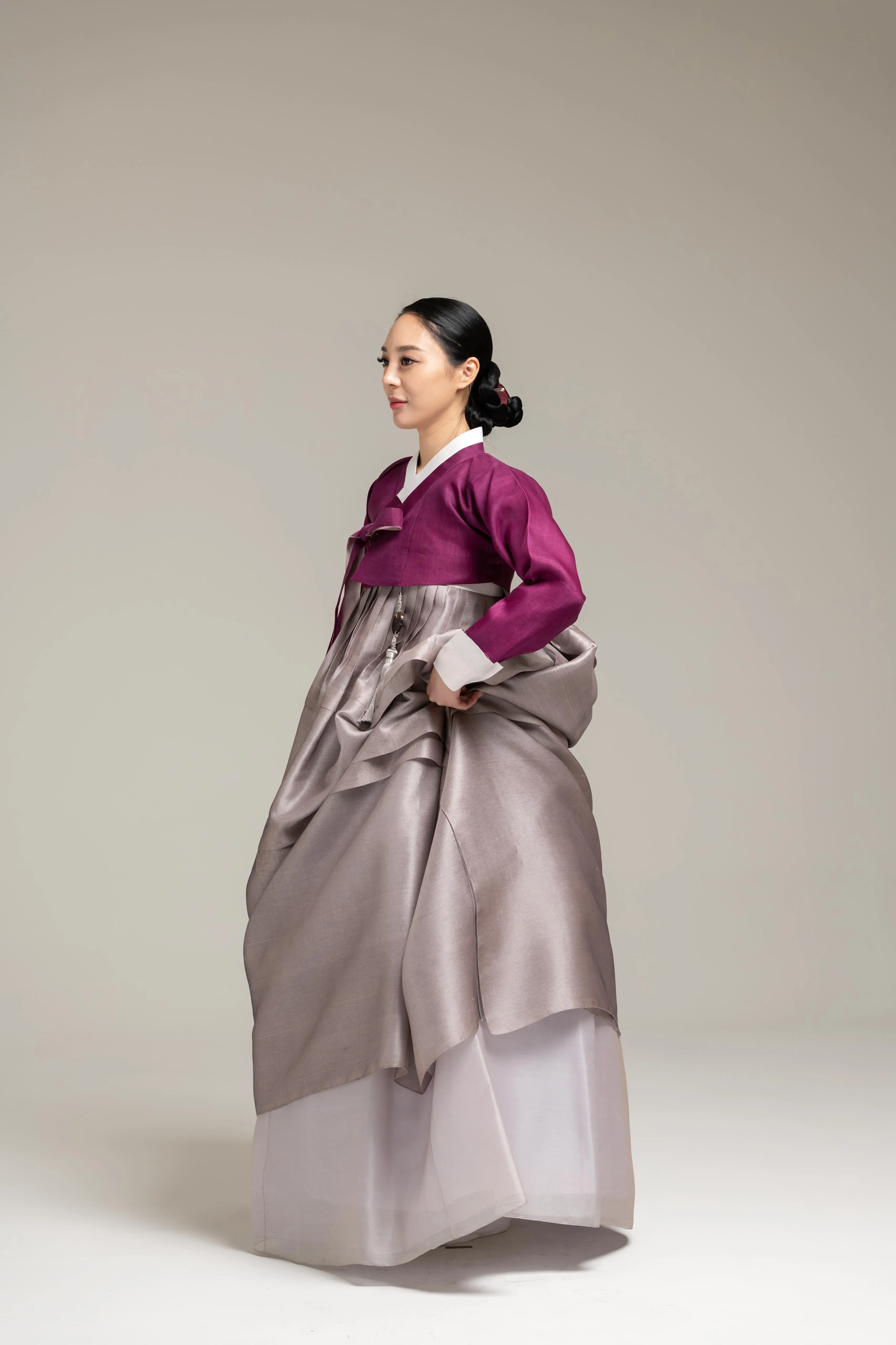 Wine Tone Jeogori & Layered Skirt