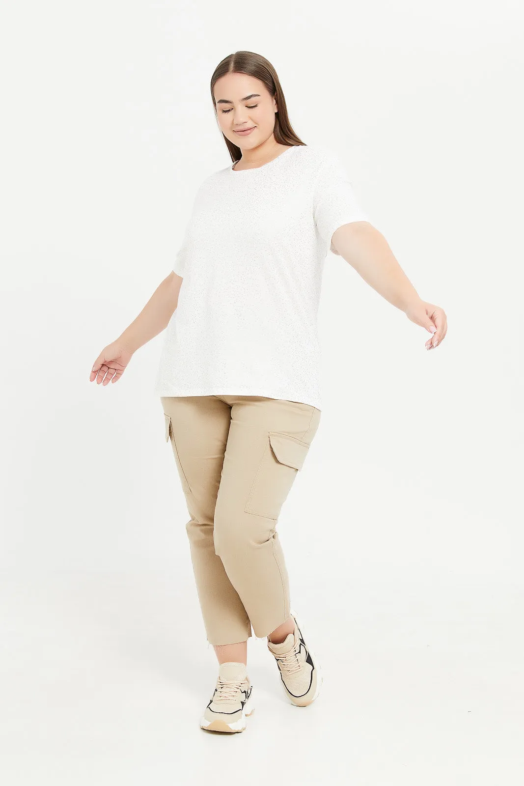 Women Gold Foil Print T-Shirt
