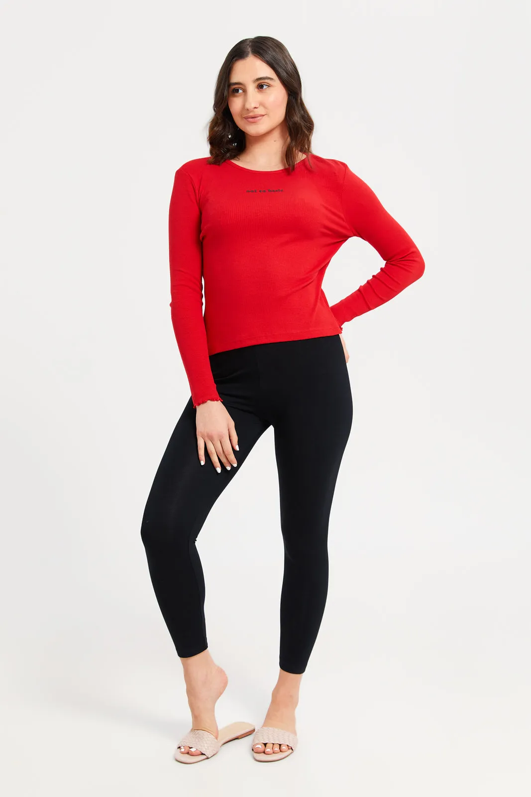Women Red Not So Basic T-Shirt