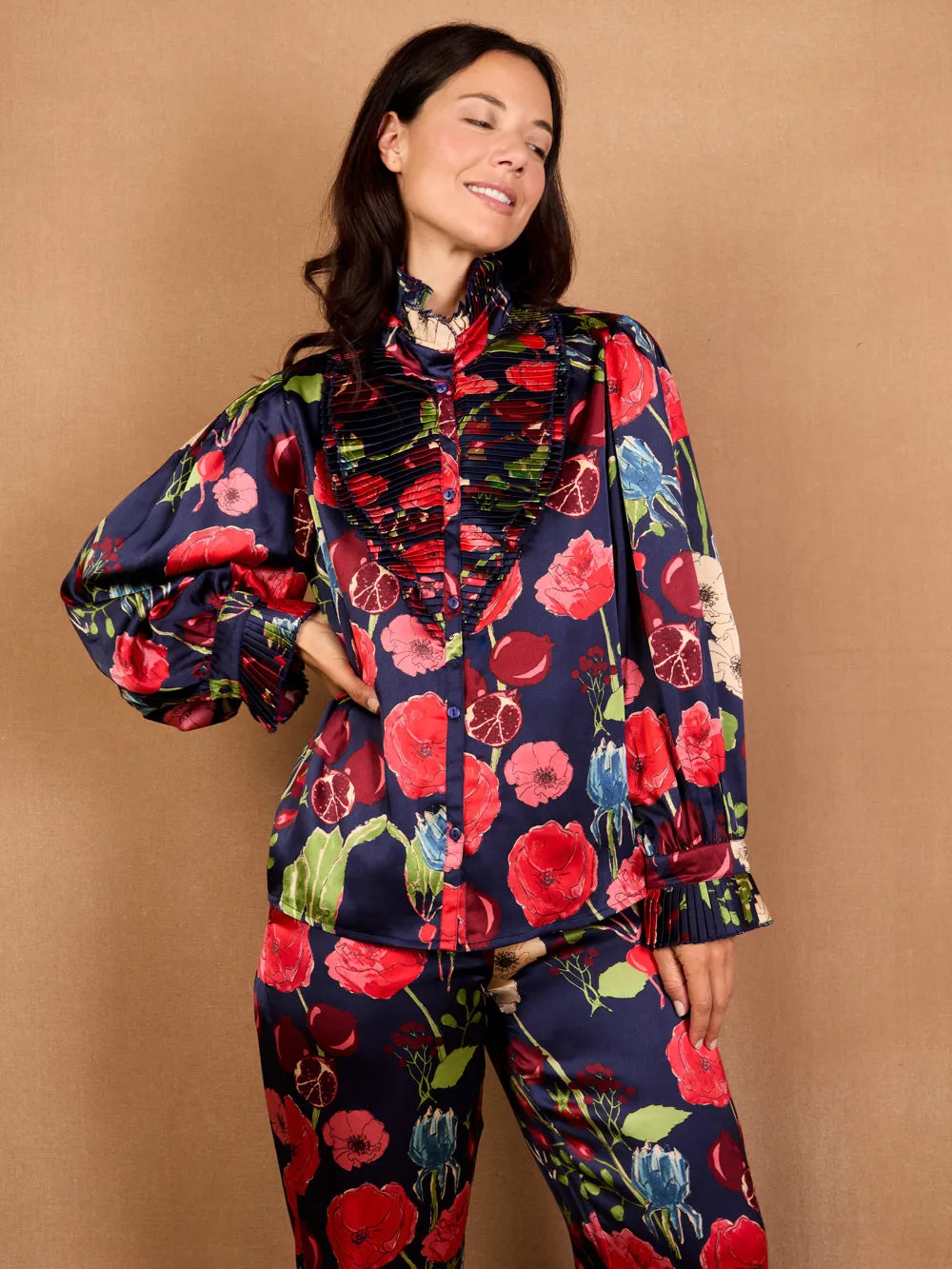 Womens Satin Margot Pyjamas Winter Garden
