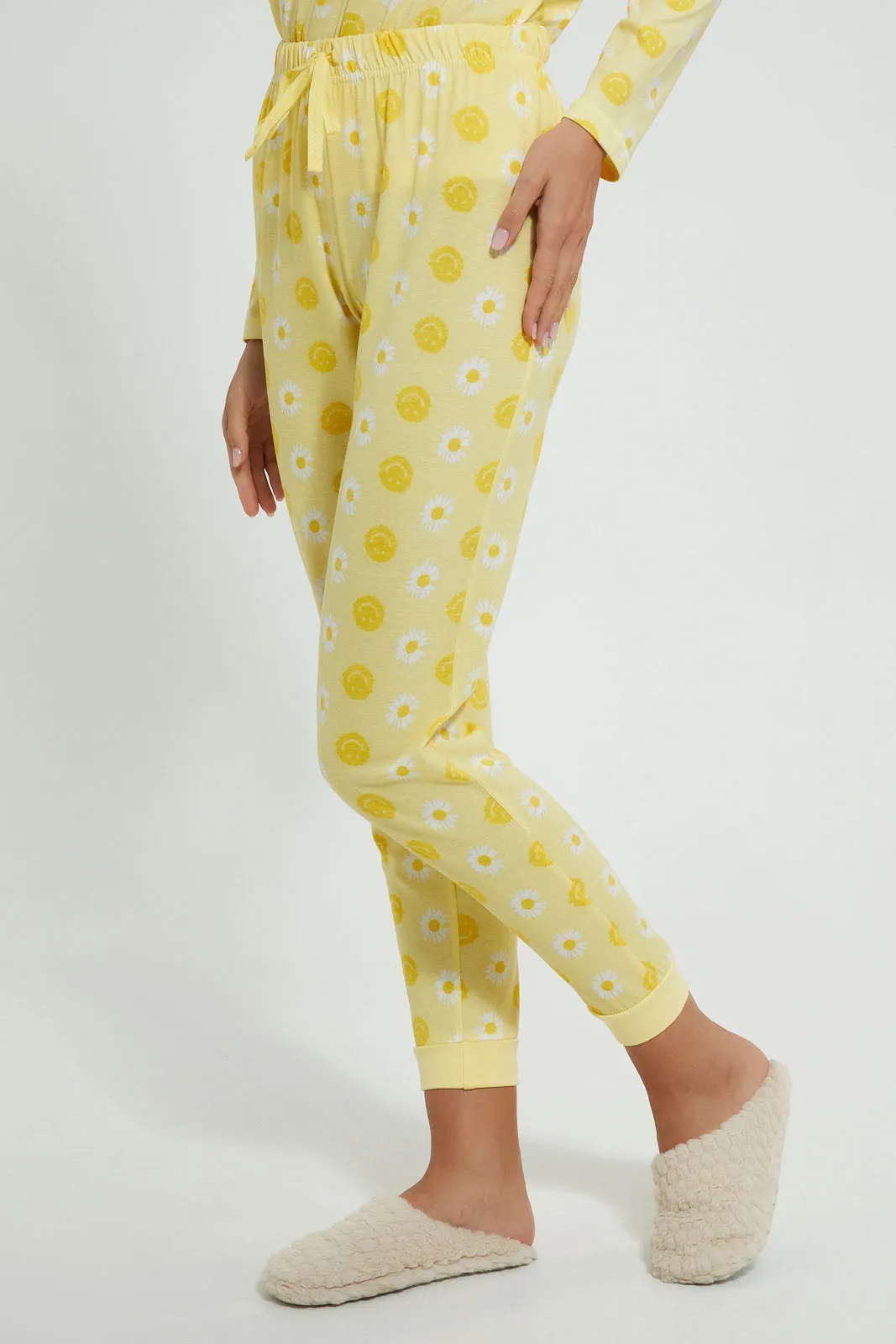 Yellow All-Over Print Pyjama Set (2 Piece)