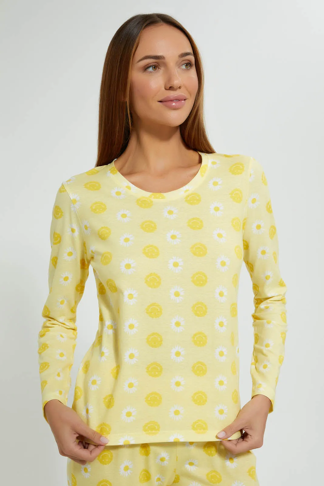 Yellow All-Over Print Pyjama Set (2 Piece)