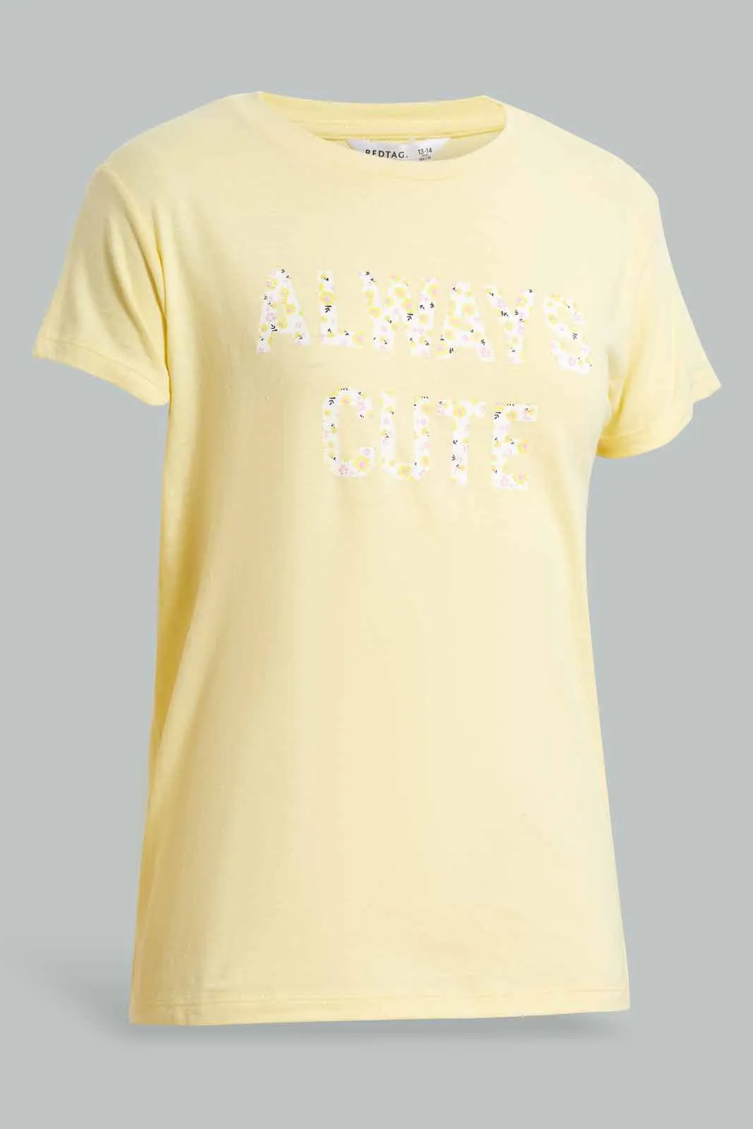 Yellow And White Floral Pyjama Set For Senior Girls (2 Piece)