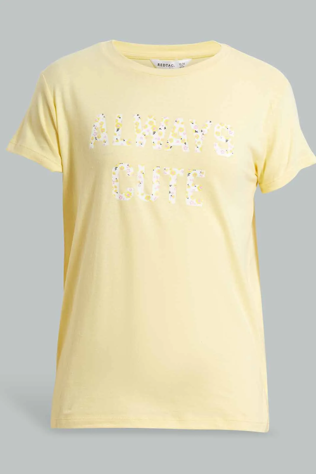 Yellow And White Floral Pyjama Set For Senior Girls (2 Piece)